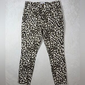 Frame Denim Size 31 Ali High Rise Cigarette Leopard Print Jeans Designer